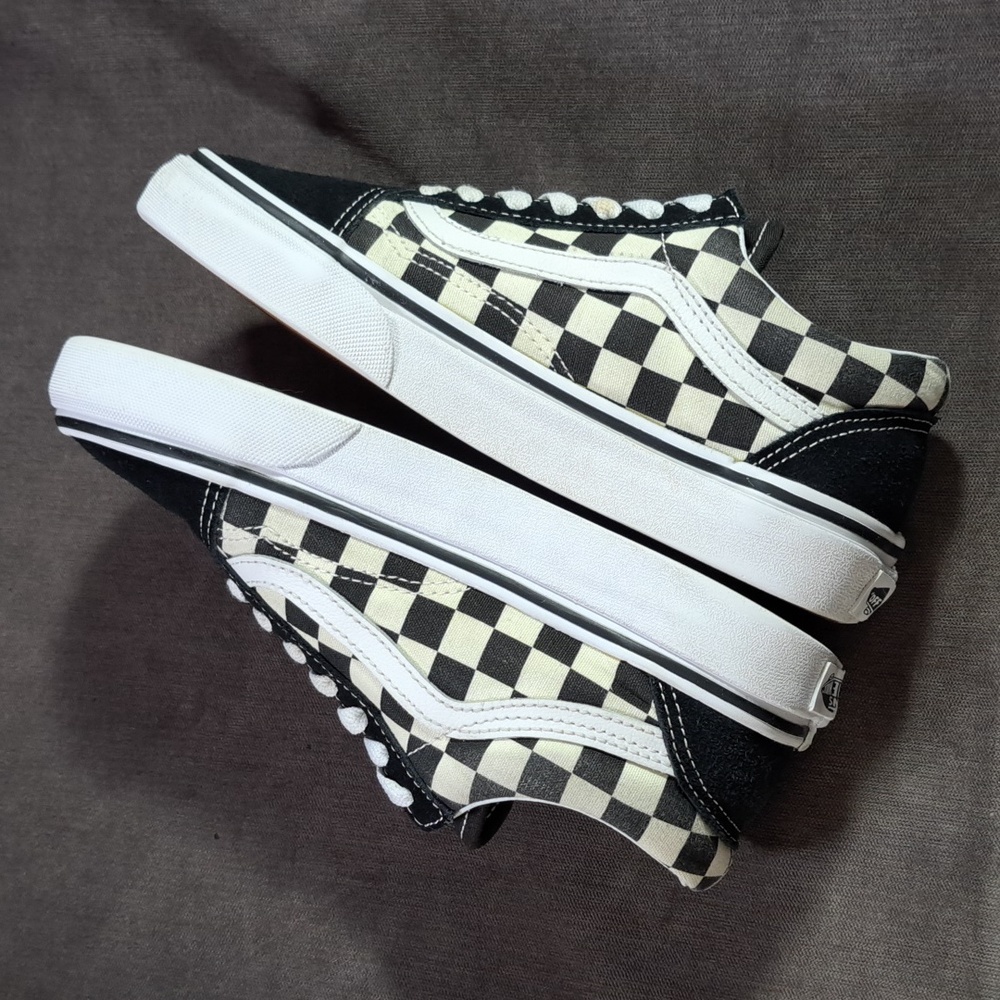 Vans Old Skool White Black Checkerboard Canvas Suede Lace Up Sneakers G US 5 - Picture 13 of 16